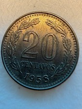 1958 Argentina 20 Centavos Coin