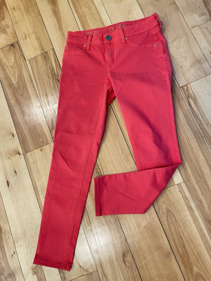 DL1961 red orange jeans Emma ankle legging size 25 with 26  inseam