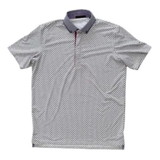 GREYSON Short Sleeve Performance Polo  Button down Printed Golf  MEN'S MEDIUM