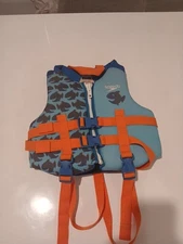 Speedo Child PFD Life Jacket Vest - Blue Fish US Coast Guard Approved 30-50 lbs