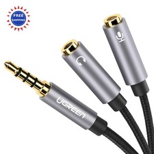 Headphone Splitter 3.5mm 2 Female to 1 Male Mic and Audio Y UGREEN TRRS Headset