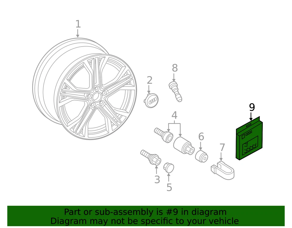 Kit de bloqueo de rueda original Audi 4K0-071-455 Foto 2 de 3