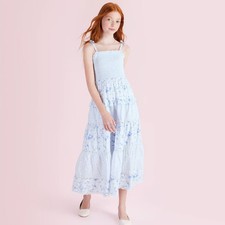 Girls' Stella Budding Florals Tiered Maxi Dress - LoveShackFancy Blue 12