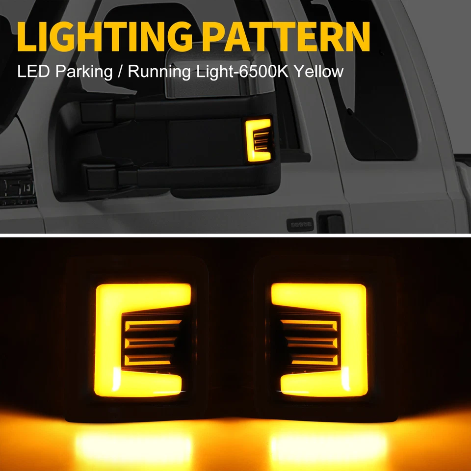 Led Side Mirror Turn Signal Light Smoked Lens For Ford F250 F350 F450 Super Duty - Image 2 of 4