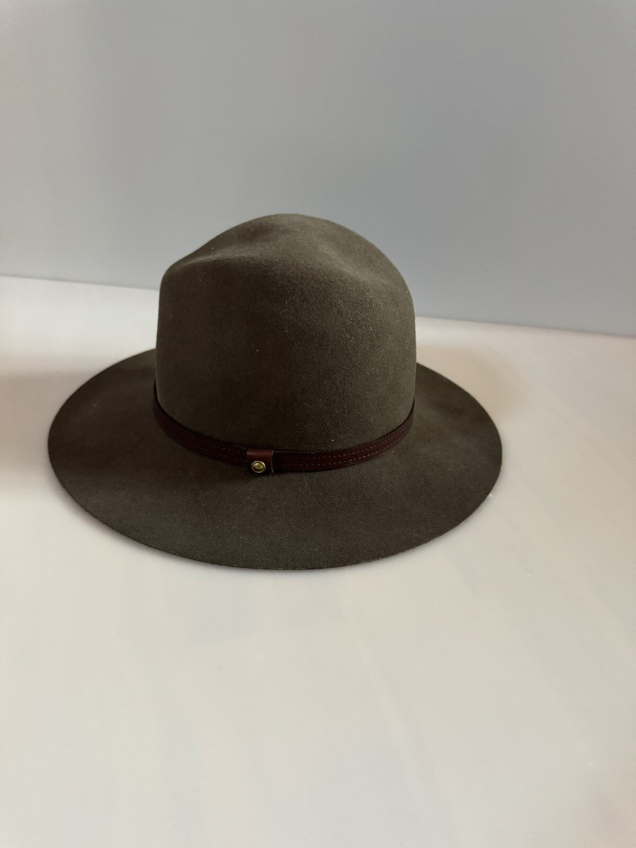RAG & BONE FLOPPY BRIM FELTED WOOL FEDORA HAT BROWN WOMEN display picture 1