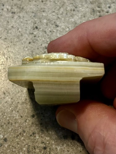 Antique Chinese Heitan jade Jadeite Hand Carved Stone Belt Buckle 2.2oz - Picture 5 of 13