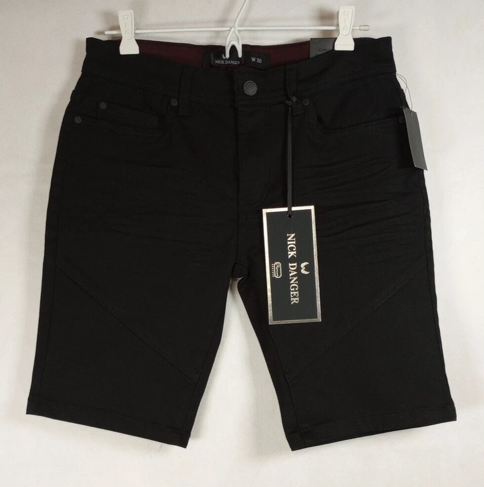 Pantalon court homme Nick Danger Premium W30 coupe mince Supreme Flex noir   neuf avec étiquettes