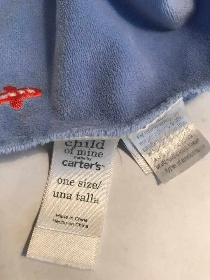 Child Of Mine Carters Captain Adorable Blue Lovey Blanket Rattle Monkey ~Flaw - Image 2 of 4