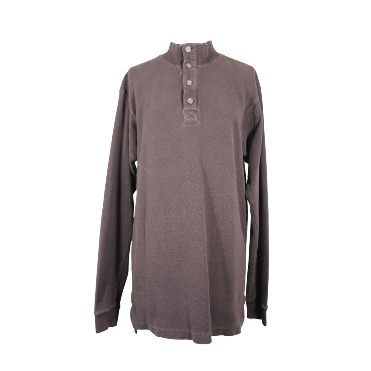 DDAPJ pyju Chemise Homme en Tricot Gaufré Henley Manches Longues T