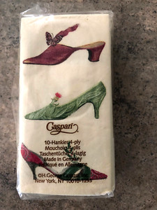 Unopened Sealed Modern Caspari Pocket/Purse Pack Tissues Red Green Shoes