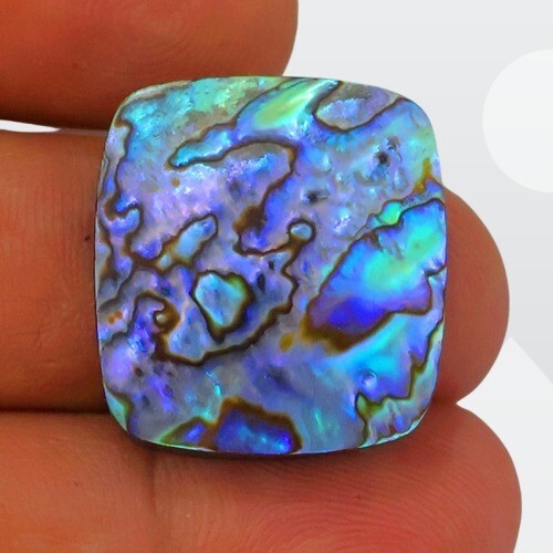 36 KT TOP NATÜRLICHER AMMOLITH FEUER ABALONE MUSCHEL RECHTECK CABOCHON EDELSTEIN BL-748 - Bild 1 von 5