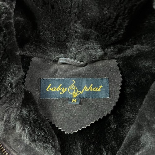 BABY PHAT LEATHER BOMBER JACKET N2B Y2K RARE SHEARLING WMNNS M - Picture 7 of 8