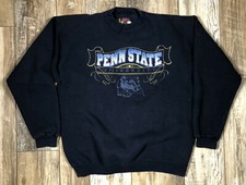 Penn State Nittany Lions Soffe Sweatshirt Navy Blue Gold Vintage Size L