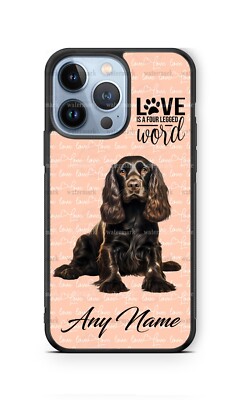English Cocker Spaniel Black Dog Customize Phone Case Cover for iPhone Samsung