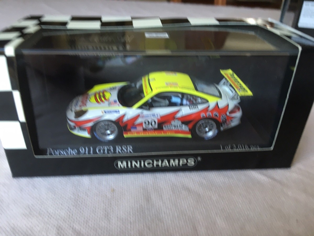 Miniature Porsche 911 GT3-R #80 - 24 Heures Du Mans 2000 - Minichamps 1/43, Jaune, Neuve