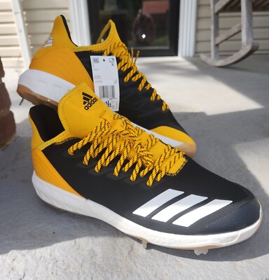 Adidas Icon 4 Boost Cleats Men's Size 12 1/2 Baseball Metal Mid Yellow Black...