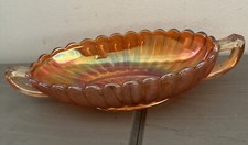 Marigold Carnival Glass Bon Bon Dish Art Deco  Style