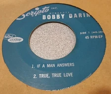 Bobby Darin ‎– Scripto Inc. Presents Bobby Darin ~ Promo ~ VG