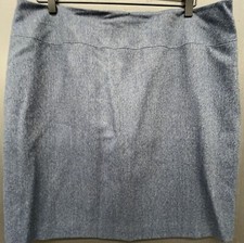 Vtg Talbots Wool Skirt 18 Blue Mini Pencil Preppy Quiet Lux Minimalist Academia