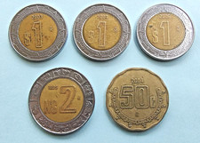 Mexico 1995 -2 PESOS, 2003-06 -1 PESO (X 3), 50 Centavos 2004, XF+ Free Shipping