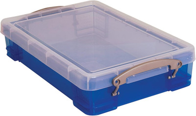 Really Useful Box Plastic Storage Box, 4 Liters, 14 1/2'' X 10 1/4'' X 3 1/4'', Tra
