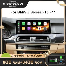 12.3" Android 14 Car Stereo Radio GPS WIFI Auto CarPlay For BMW F10 F11 CIC 64GB