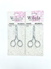 2x Wilofa Scissors Flat Tip Eyebrow Tweezers Makeup Hair Removal Professional