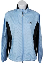 NWOT~IllumiNITE~Womens S~Blue L/S 2-Way Zip Reflective Jacket w/ 2 Pockets