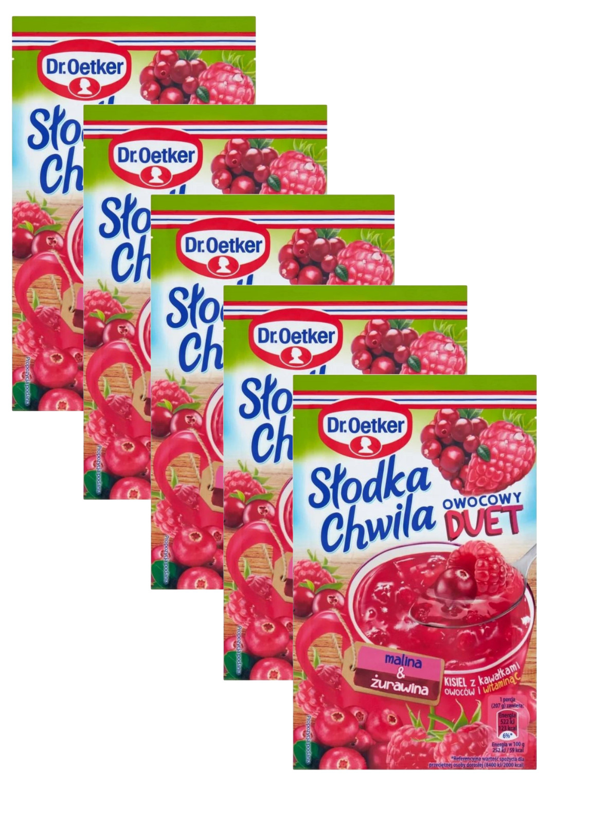 Горячее желейное лакомство Dr. Oetker Slodka Chwila KISIEL в кружке: Малина и клюква