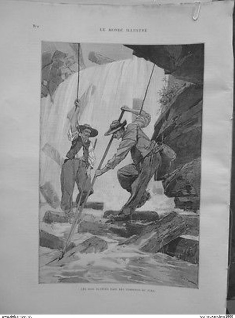 1891 Mi11 Bois Flottes Torrent Jura Cascade Homme Corde Picque Chapeau Ebay