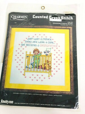 Janlynn Grandmothers Work Counted Cross Stitch Vintage 1985 12x12 #54-22 