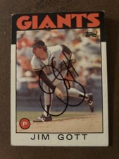 Jim Gott - San Francisco Giants 1986 Topps AUTOGRAPHED 