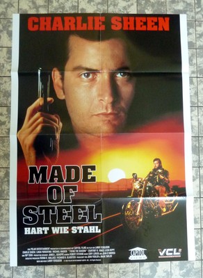 MADE OF STEEL Charlie Sheen A1-VIDEOPOSTER German 1-Sheet ´92 Beyond the Law