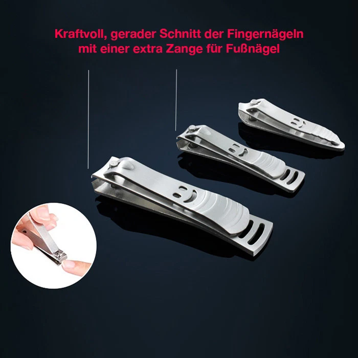 Maniküre Pediküre Pflegeset 12-teilig Nagelknipser NagelSet Nagelfeile Edelstahl - Bild 3 von 4