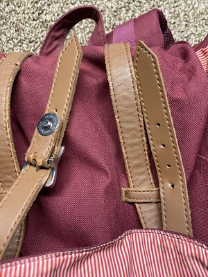 Herschel Little America Backpack Burgundy Herschel Backpack Herschel Little  American Backpack Burgundy Color Tan Straps Rucksack