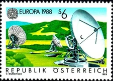Austria 1988 Europa Radio Dish Communications Satellite station Space 1v MNH