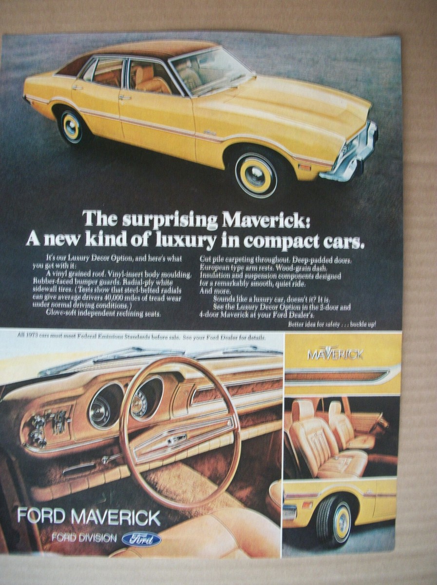1967 VTG Orig Magazine Ad FORD Car MAVERICK New Kind of Luxury