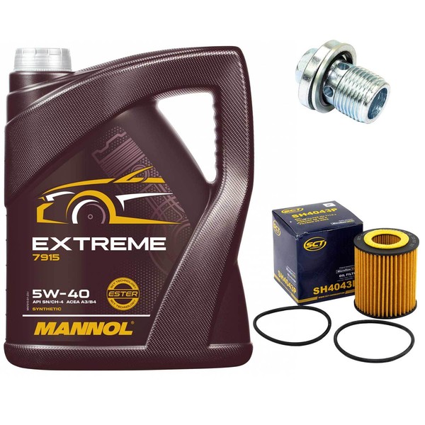 MotoröL Set 5W-40 5 Liter + ÖLfilter + Schraube FüR Fiat Croma Opel Vectra 1.9-image