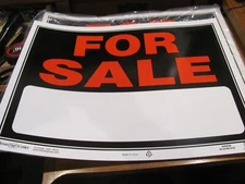 Hillman English Black For Sale Sign 15 in. H X 19 in. W (Pack of 6)