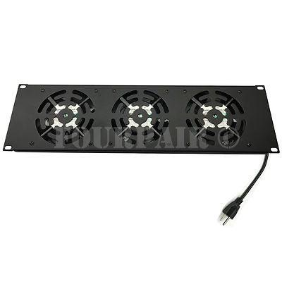 FA Tech 3 Fan Rack Mount DJ Rack Case Cooling System - Black for