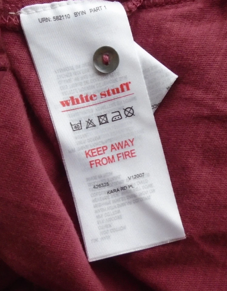 White Stuff Desert Jersey Shirt karas red slub cotton top Size 10 New Tags BNWT - Image 4 of 4
