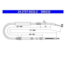 ATE 24.3727-0232.2 Handbremsseil Handbremszug für BMW E38
