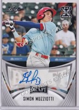 2021 Leaf Draft BA-SM2 Simon Muzziotti XRC Autograph Phillies VZ