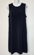 Tahari Women 8 Little Black Dress Staple Minimalist Pockets Tshirt Dress Stretch