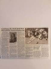 Lionel James New York Times Obituary - 1983 University of Auburn Football 