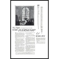 1924 Wahl Eversharp Mechanical Pencit & Fountain Pen Vintage Print Ad Wall Art