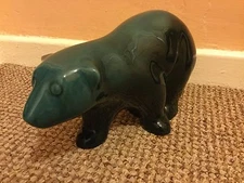 China / Pottery Sculpture / Ornament of a Polar Bear ~ 23 cm Long