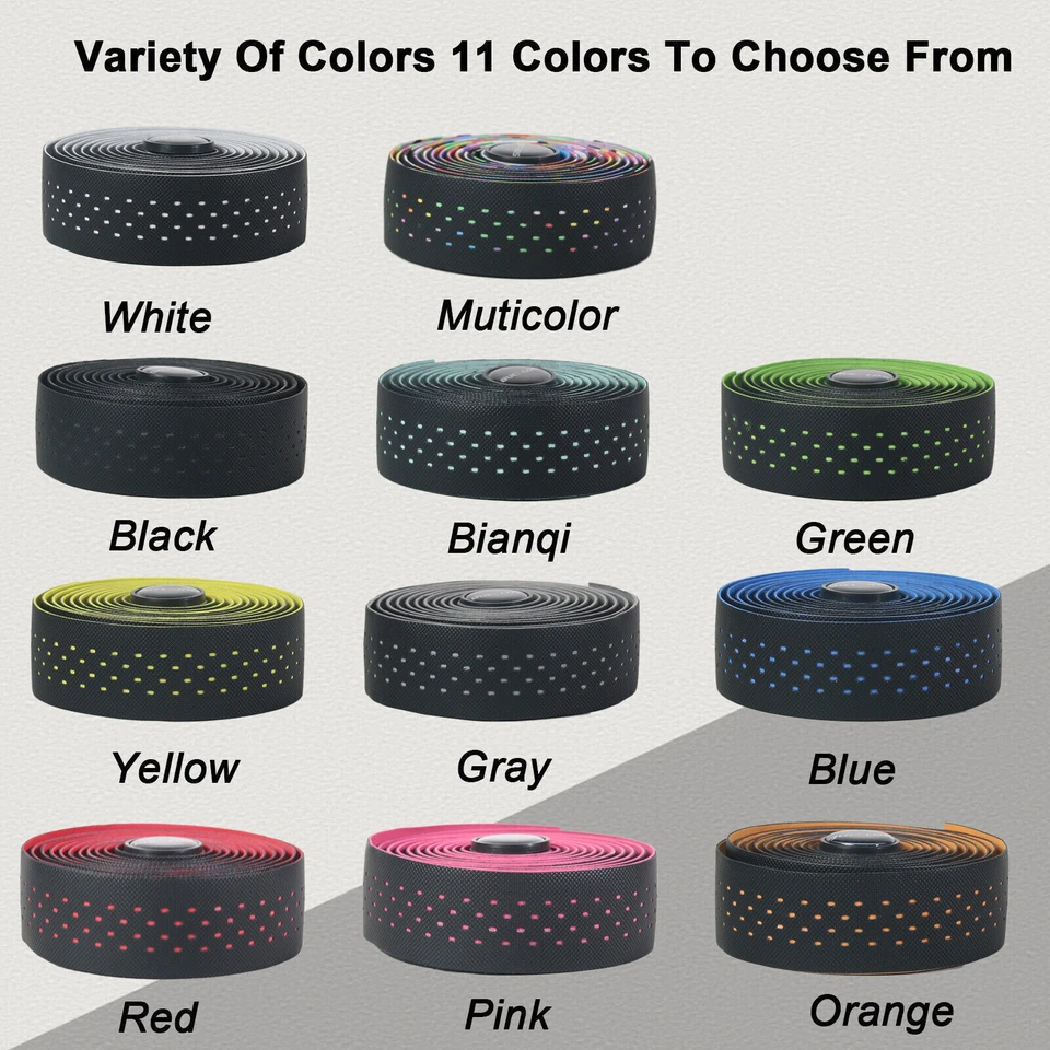 Handlebar Tape PU EVA Cycling Road Bike Tape Handle Bar Grip Shock Absorption US - Image 2 of 4