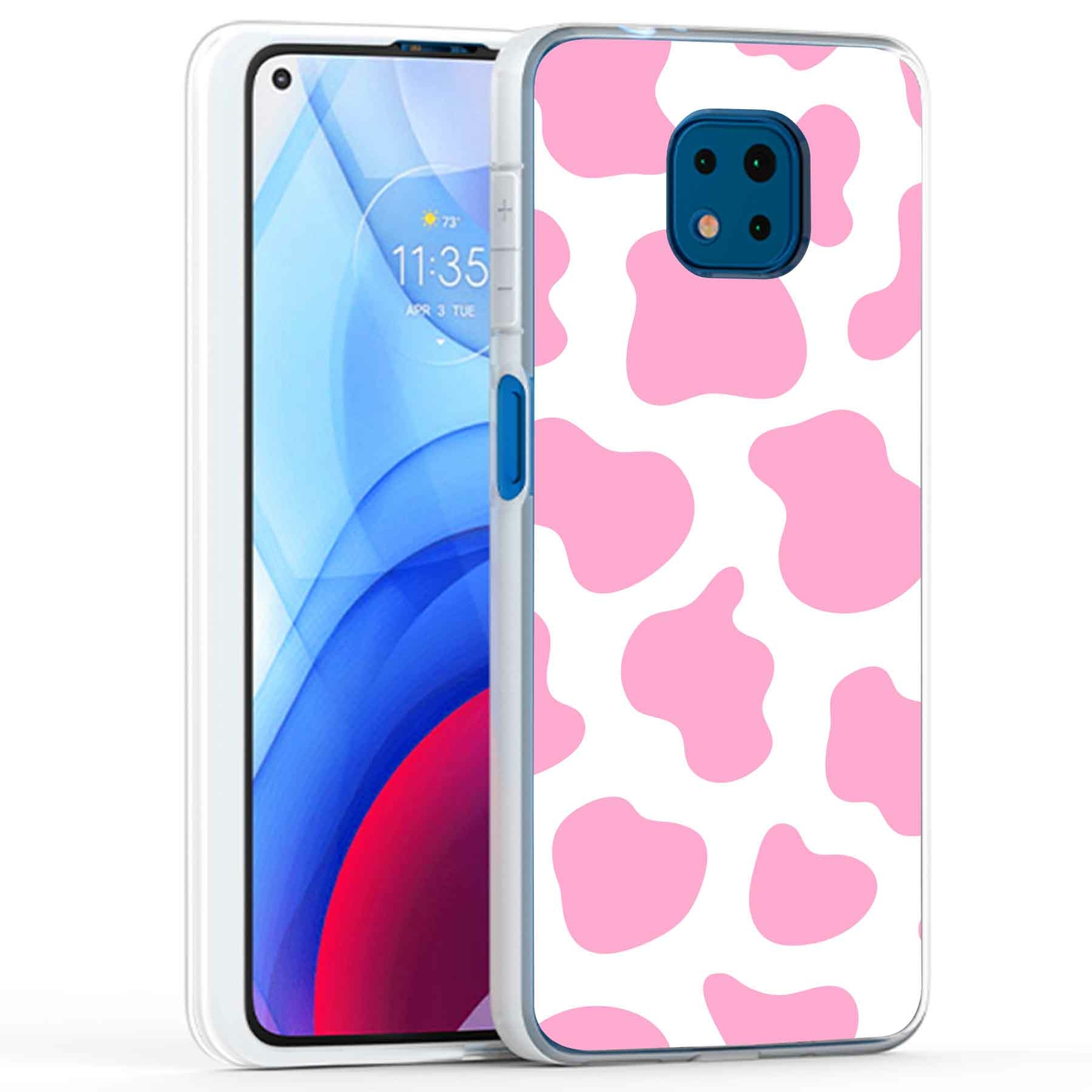 Phone Case Cover for Motorola Moto G Power 2021,Cow Pattern Pink Print, USA