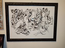 RENATO GUTTUSO vera litografia su cartoncino  49 x 66 DEL 1979 incorniciata